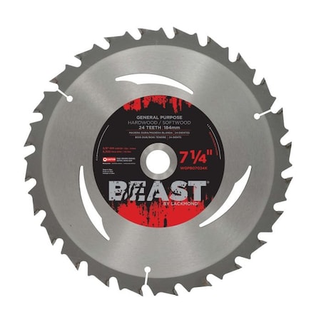 Beast Diamond Saw Blade, ATB General Purpose, 714 Blade Dia, DM58 In, 0087 Kerf, 8300 Rpm